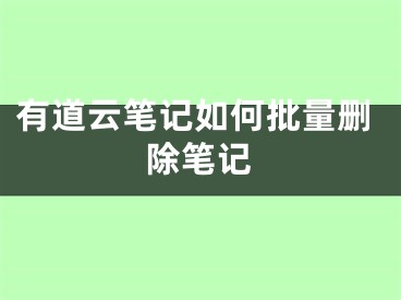 有道云笔记如何批量删除笔记