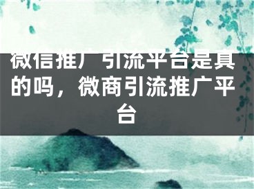 微信推广引流平台是真的吗，微商引流推广平台