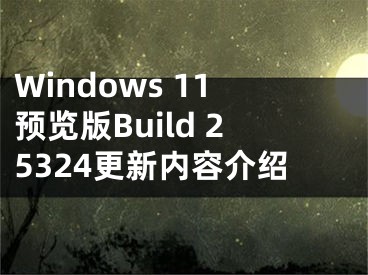 Windows 11预览版Build 25324更新内容介绍