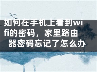 如何在手机上看到wifi的密码，家里路由器密码忘记了怎么办