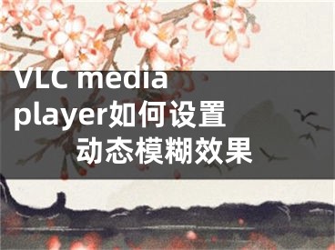 VLC media player如何设置动态模糊效果