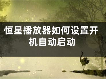 恒星播放器如何设置开机自动启动