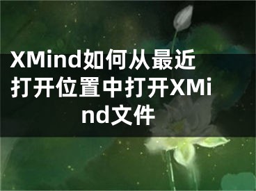 XMind如何从最近打开位置中打开XMind文件