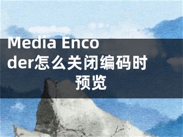 Media Encoder怎么关闭编码时预览 