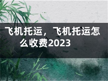 飞机托运，飞机托运怎么收费2023