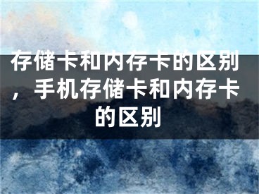 存储卡和内存卡的区别，手机存储卡和内存卡的区别