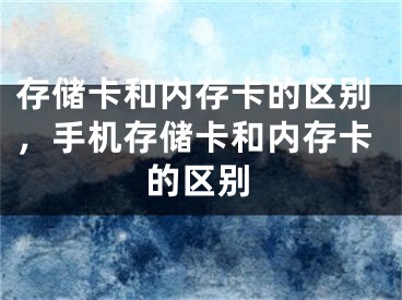 存储卡和内存卡的区别，手机存储卡和内存卡的区别 