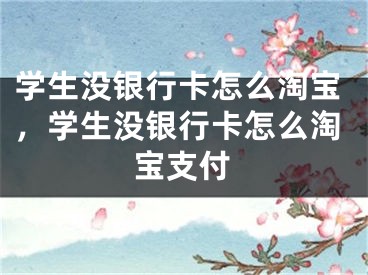 学生没银行卡怎么淘宝，学生没银行卡怎么淘宝支付