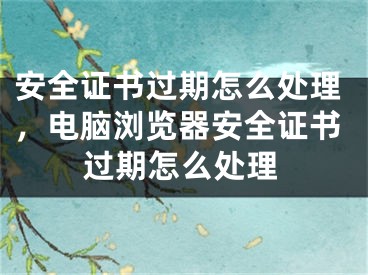 安全证书过期怎么处理，电脑浏览器安全证书过期怎么处理