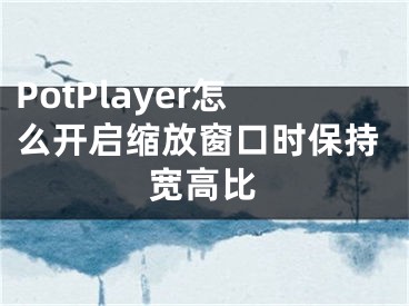 PotPlayer怎么开启缩放窗口时保持宽高比