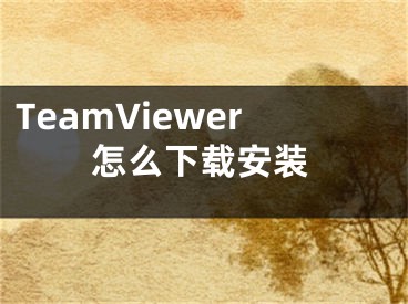 TeamViewer怎么下载安装
