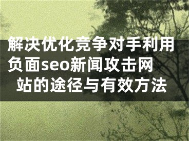 解决优化竞争对手利用负面seo新闻攻击网站的途径与有效方法