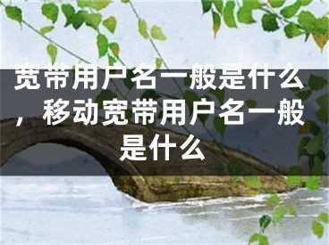 宽带用户名一般是什么，移动宽带用户名一般是什么