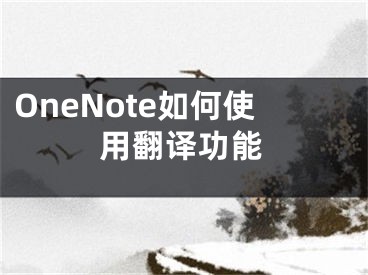 OneNote如何使用翻译功能