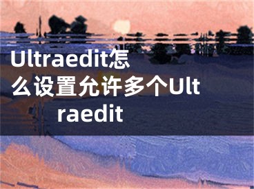 Ultraedit怎么设置允许多个Ultraedit