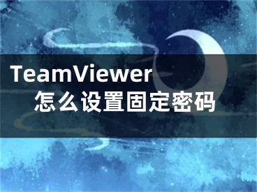 TeamViewer怎么设置固定密码