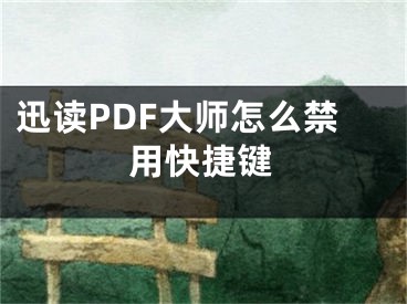 迅读PDF大师怎么禁用快捷键