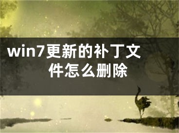 win7更新的补丁文件怎么删除