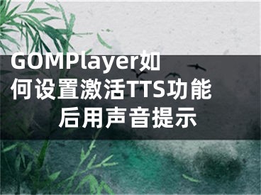 GOMPlayer如何设置激活TTS功能后用声音提示