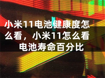 小米11电池健康度怎么看，小米11怎么看电池寿命百分比 