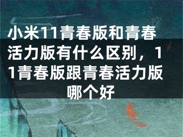 小米11青春版和青春活力版有什么区别，11青春版跟青春活力版哪个好