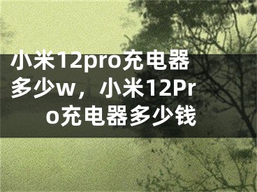 小米12pro充电器多少w，小米12Pro充电器多少钱