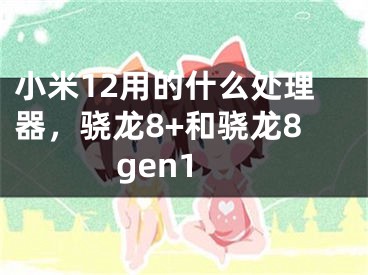 小米12用的什么处理器，骁龙8+和骁龙8gen1