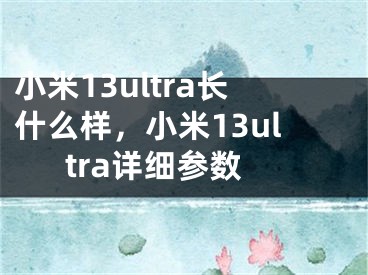 小米13ultra长什么样，小米13ultra详细参数