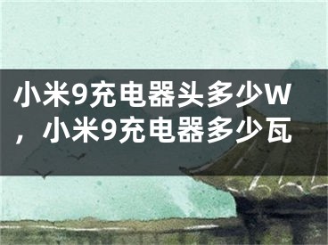 小米9充电器头多少W，小米9充电器多少瓦 