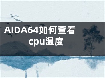 AIDA64如何查看cpu温度