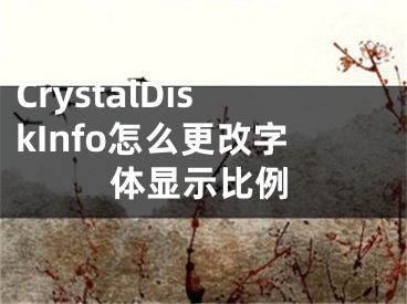 CrystalDiskInfo怎么更改字体显示比例