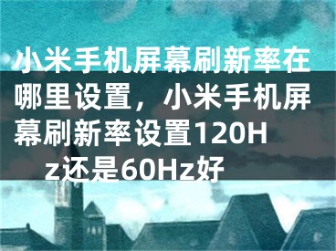 小米手机屏幕刷新率在哪里设置，小米手机屏幕刷新率设置120Hz还是60Hz好