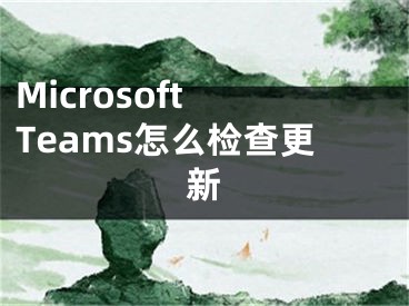 Microsoft Teams怎么检查更新