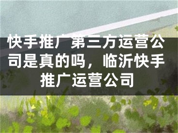 快手推广第三方运营公司是真的吗，临沂快手推广运营公司 