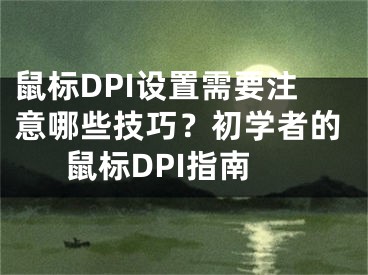 鼠标DPI设置需要注意哪些技巧？初学者的鼠标DPI指南