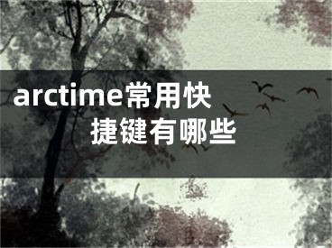 arctime常用快捷键有哪些