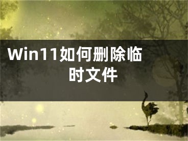 Win11如何删除临时文件