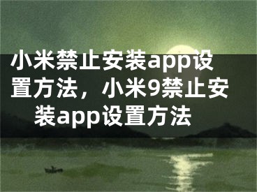 小米禁止安装app设置方法，小米9禁止安装app设置方法