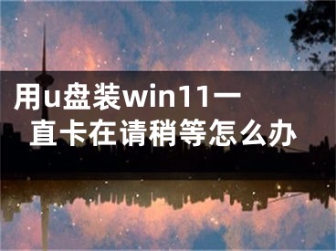 用u盘装win11一直卡在请稍等怎么办