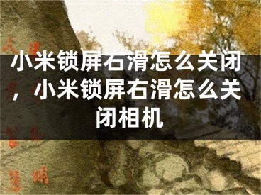 小米锁屏右滑怎么关闭，小米锁屏右滑怎么关闭相机