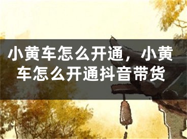小黄车怎么开通，小黄车怎么开通抖音带货