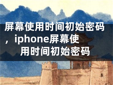 屏幕使用时间初始密码，iphone屏幕使用时间初始密码