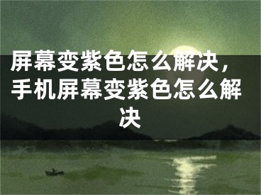 屏幕变紫色怎么解决，手机屏幕变紫色怎么解决