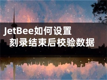 JetBee如何设置刻录结束后校验数据