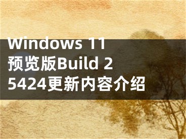 Windows 11预览版Build 25424更新内容介绍