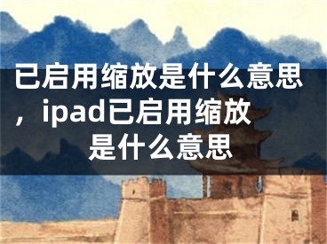 已启用缩放是什么意思，ipad已启用缩放是什么意思