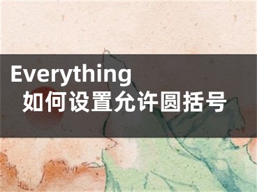 Everything如何设置允许圆括号