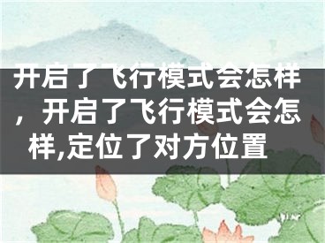 开启了飞行模式会怎样，开启了飞行模式会怎样,定位了对方位置