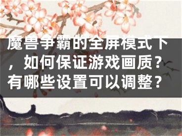 魔兽争霸的全屏模式下，如何保证游戏画质？有哪些设置可以调整？