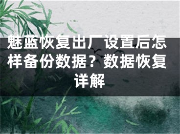 魅蓝恢复出厂设置后怎样备份数据？数据恢复详解